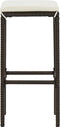 vidaXL - Barkrukken - met - kussens - 4 - st - poly - rattan - bruin