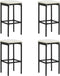 vidaXL - Barkrukken - met - kussens - 4 - st - poly - rattan - zwart