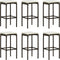 vidaXL - Barkrukken - met - kussens - 6 - st - poly - rattan - bruin