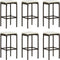 vidaXL - Barkrukken - met - kussens - 6 - st - poly - rattan - bruin