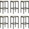 vidaXL - Barkrukken - met - kussens - 6 - st - poly - rattan - bruin