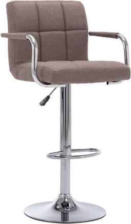 vidaXL - Barstoel - stof - taupe