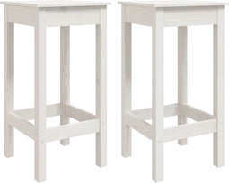 vidaXL - Barstoelen - 2 - st - 40x40x78 - cm - massief - grenenhout - wit