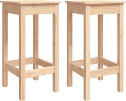 vidaXL - Barstoelen - 2 - st - 40x40x78 - cm - massief - grenenhout