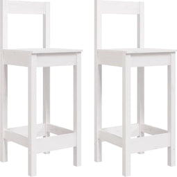 vidaXL - Barstoelen - 2 - st - 40x41,5x112 - cm - massief - grenenhout - wit