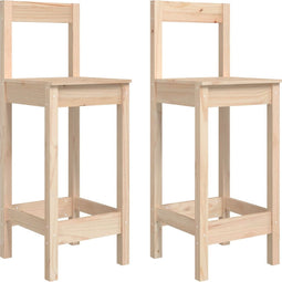 vidaXL - Barstoelen - 2 - st - 40x41,5x112 - cm - massief - grenenhout