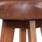 vidaXL - Barstoelen - 2 - st - echt - leer - en - massief - acaciahout