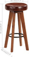 vidaXL - Barstoelen - 2 - st - echt - leer - en - massief - acaciahout