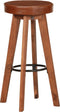vidaXL - Barstoelen - 2 - st - echt - leer - en - massief - acaciahout