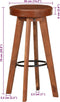 vidaXL - Barstoelen - 2 - st - echt - leer - en - massief - acaciahout