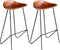 vidaXL - Barstoelen - 2 - st - echt - leer - zwart - en - bruin