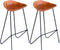 vidaXL - Barstoelen - 2 - st - echt - leer - zwart - en - bruin