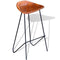 vidaXL - Barstoelen - 2 - st - echt - leer - zwart - en - bruin