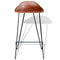 vidaXL - Barstoelen - 2 - st - echt - leer - zwart - en - bruin
