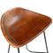 vidaXL - Barstoelen - 2 - st - echt - leer - zwart - en - bruin