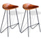 vidaXL - Barstoelen - 2 - st - echt - leer - zwart - en - bruin