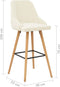 vidaXL - Barstoelen - 2 - st - fluweel - crème