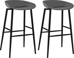 vidaXL - Barstoelen - 2 - st - grijs