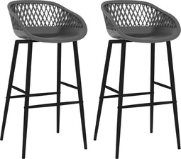 vidaXL - Barstoelen - 2 - st - grijs
