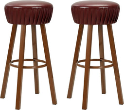 vidaXL - Barstoelen - 2 - st - kunstleer - bruin