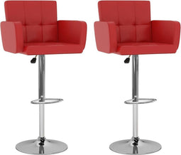vidaXL - Barstoelen - 2 - st - kunstleer - rood