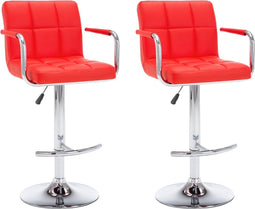 vidaXL - Barstoelen - 2 - st - kunstleer - rood