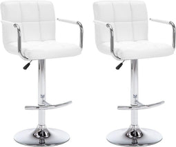 vidaXL - Barstoelen - 2 - st - kunstleer - wit