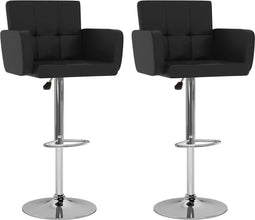 vidaXL - Barstoelen - 2 - st - kunstleer - zwart