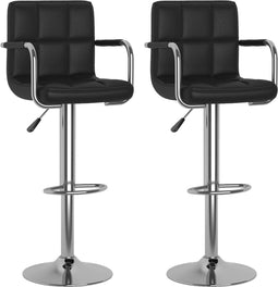 vidaXL - Barstoelen - 2 - st - kunstleer - zwart