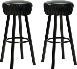 vidaXL - Barstoelen - 2 - st - kunstleer - zwart