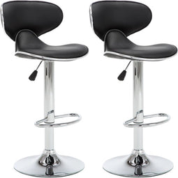vidaXL - Barstoelen - 2 - st - kunstleer - zwart