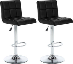 vidaXL - Barstoelen - 2 - st - kunstleer - zwart