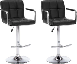 vidaXL - Barstoelen - 2 - st - kunstleer - zwart