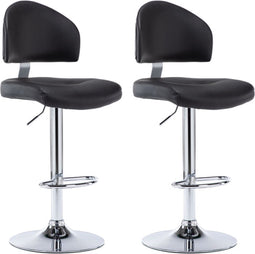 vidaXL - Barstoelen - 2 - st - kunstleer - zwart