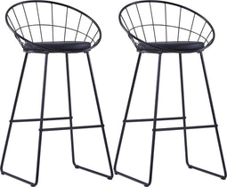 vidaXL - Barstoelen - 2 - st - kunstleer - zwart
