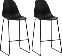 vidaXL - Barstoelen - 2 - st - kunststof - zwart