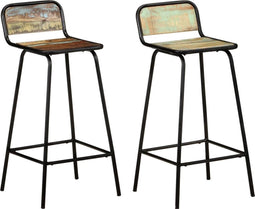 vidaXL - Barstoelen - 2 - st - massief - gerecycled - hout