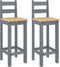 vidaXL - Barstoelen - 2 - st - massief - grenenhout - grijs