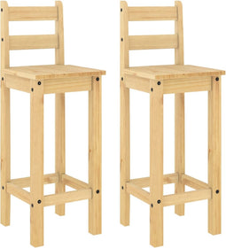 vidaXL - Barstoelen - 2 - st - massief - grenenhout