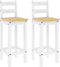 vidaXL - Barstoelen - 2 - st - massief - grenenhout - wit