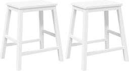 vidaXL - Barstoelen - 2 - st - massief - hout - wit