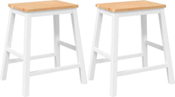 vidaXL - Barstoelen - 2 - st - massief - hout - wit