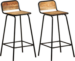 vidaXL - Barstoelen - 2 - st - massief - mangohout