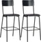vidaXL - Barstoelen - 2 - st - massief - multiplex - staal - zwart