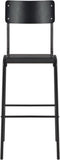 vidaXL - Barstoelen - 2 - st - massief - multiplex - staal - zwart