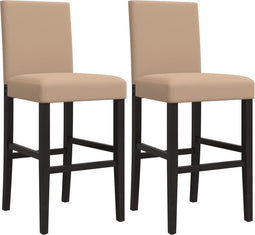 vidaXL - Barstoelen - 2 - st - massief - rubberhout - en - kunstleer