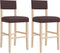 vidaXL - Barstoelen - 2 - st - massief - rubberhout - en - kunstleer