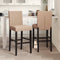 vidaXL - Barstoelen - 2 - st - massief - rubberhout - en - kunstleer