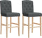 vidaXL - Barstoelen - 2 - st - massief - rubberhout - en - stof