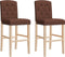 vidaXL - Barstoelen - 2 - st - massief - rubberhout - en - stof